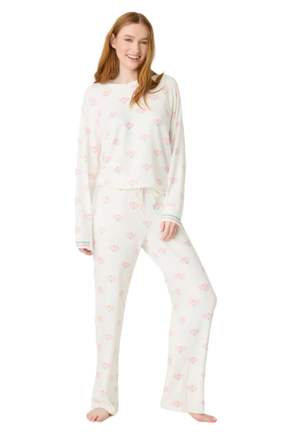 Peachy Heart Long Pajama Set