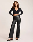 Faux Leather Wide Leg Pant