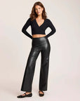 Faux Leather Wide Leg Pant