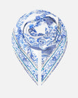 Large Silk Square Scarf in Ceramic Panoramic