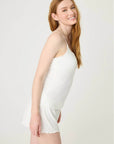 Pointelle Tank Top and Shorts in Ivory