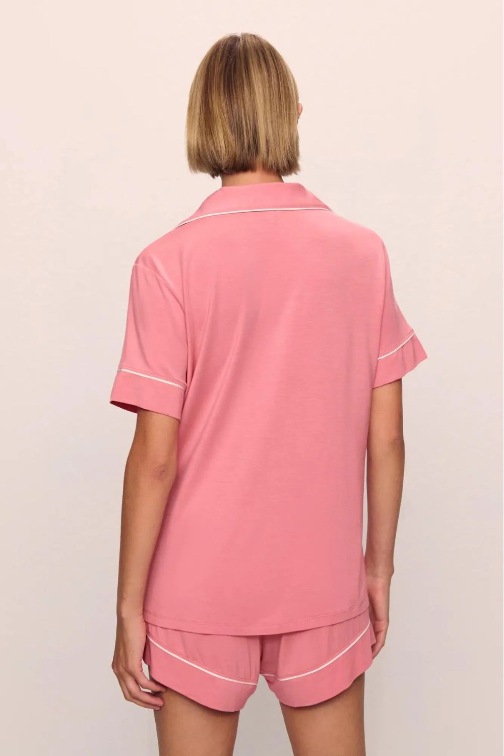 Gisele Relaxed Short PJ Set in Sunkissed Coral/Ivory