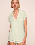 Frida Shortie PJ Set in Mint Cream/Ivory