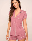 Gisele Shortie PJ Set in Berry Blush/Ivory