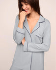 Gisele Long PJ Set in Gray Dawn/Navy