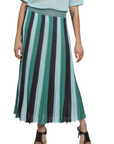Pleated Maxi Skirt in Lagoon Blue