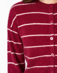 Benning Cashmere Cardigan in Plum Stripe