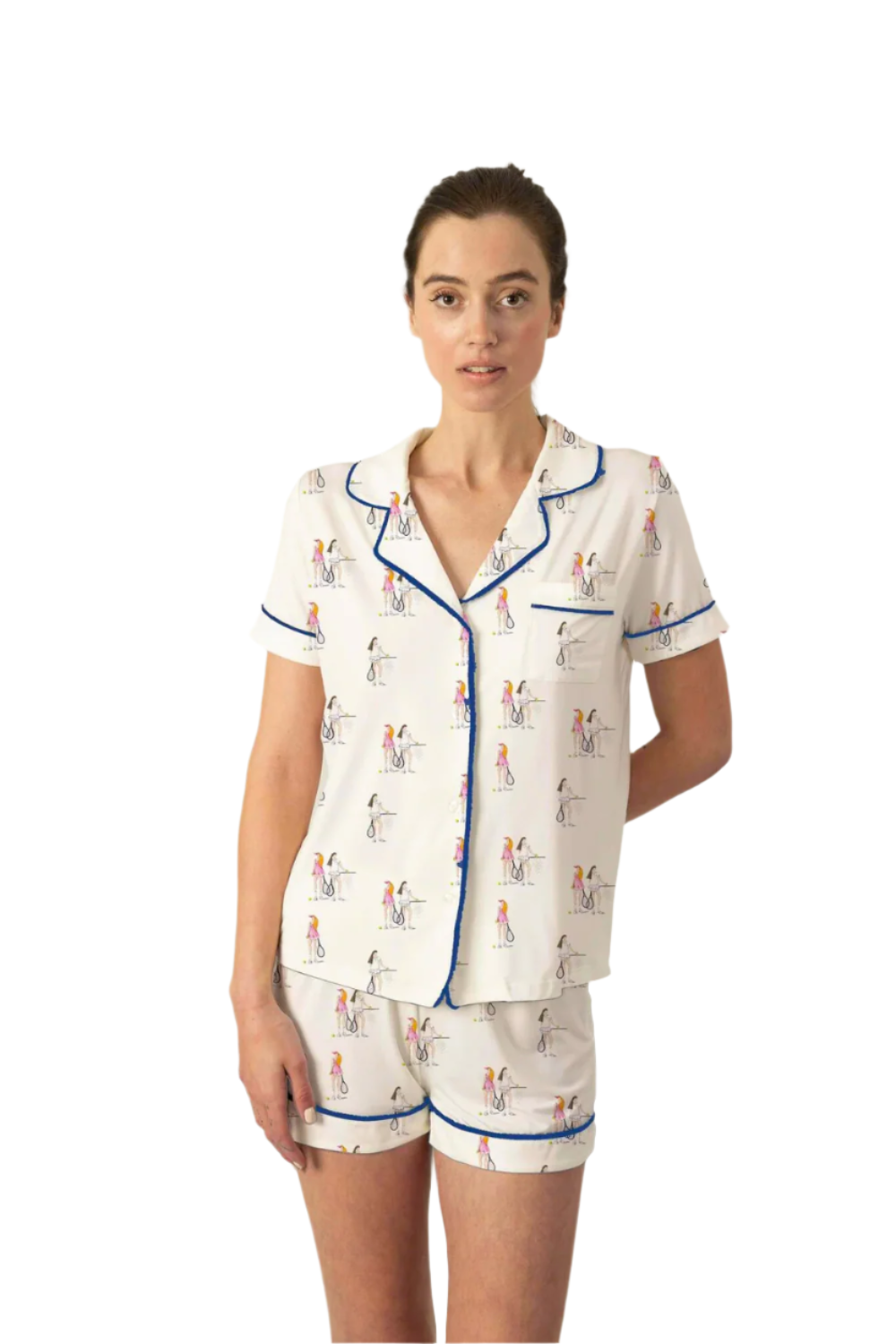 Jolene Tennis Print Short Pajama Set
