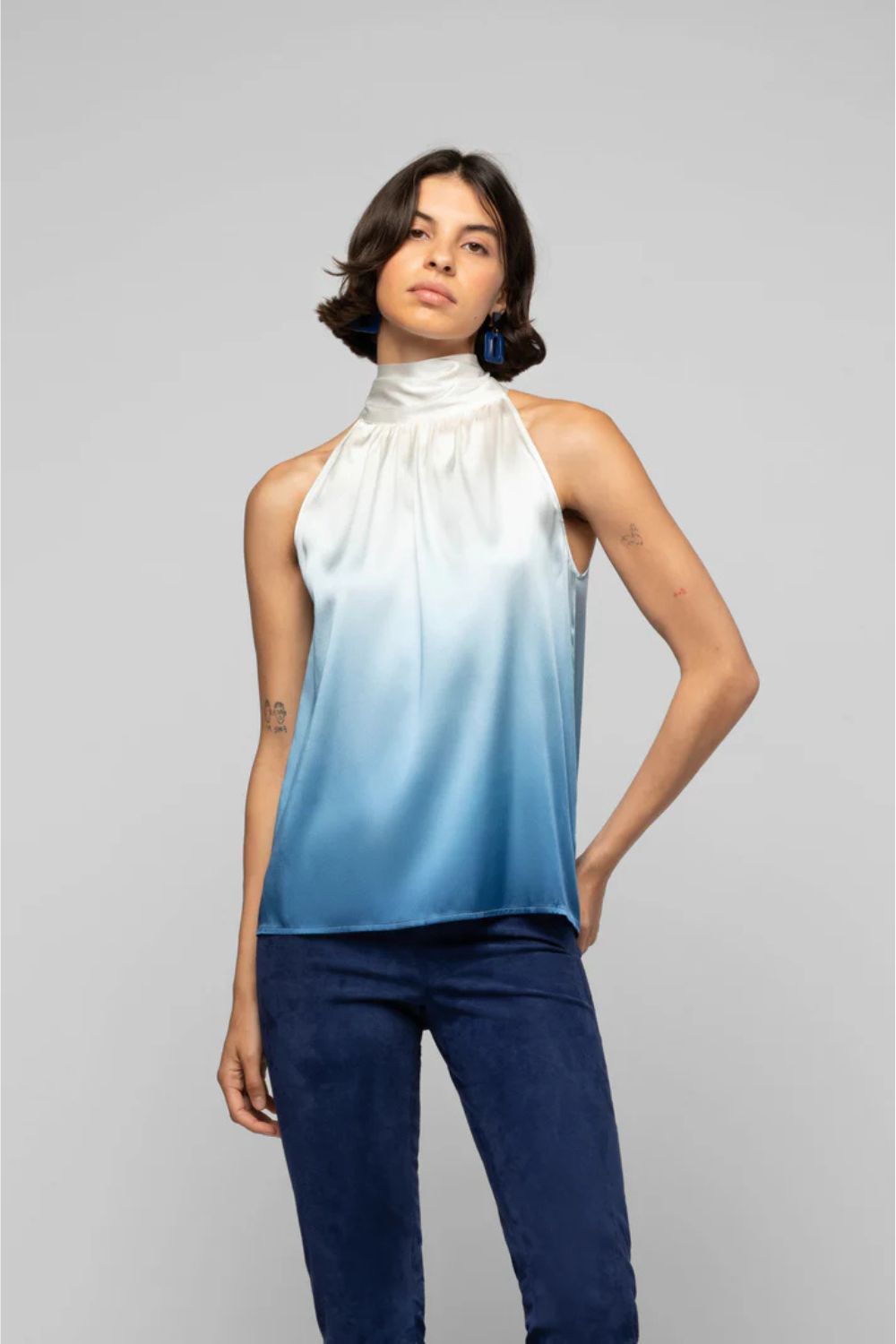 Halterneck Silk Top