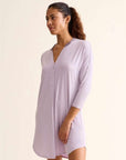 Dolman 3/4 Sleeve Nightshirt in Lavender Cream