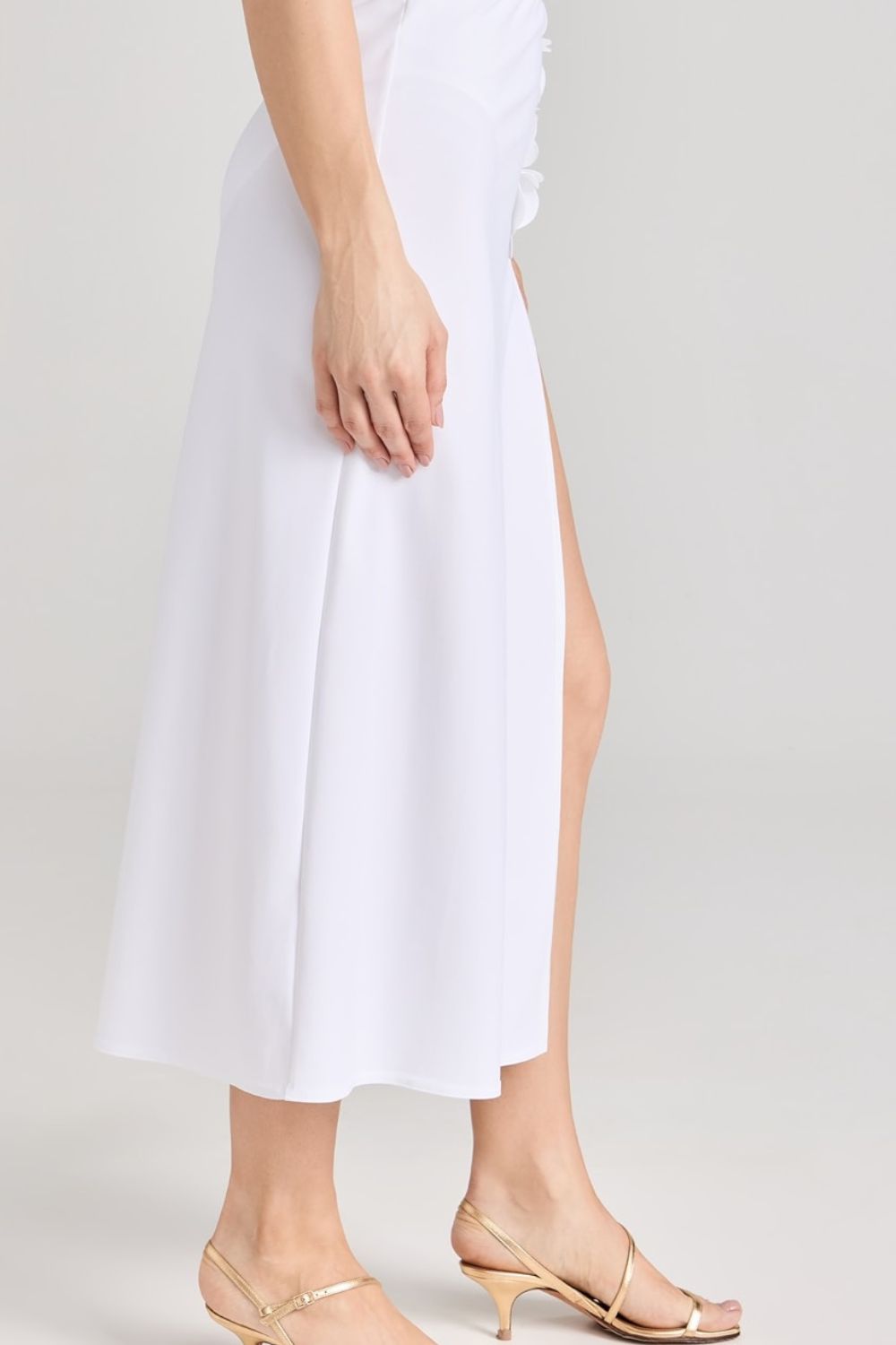 Tess Long Straight Skirt in White