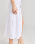 Tess Long Straight Skirt in White