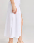 Tess Long Straight Skirt in White