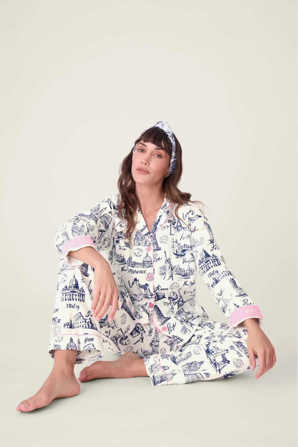 Bon Voyage Flannel Long PJ Set
