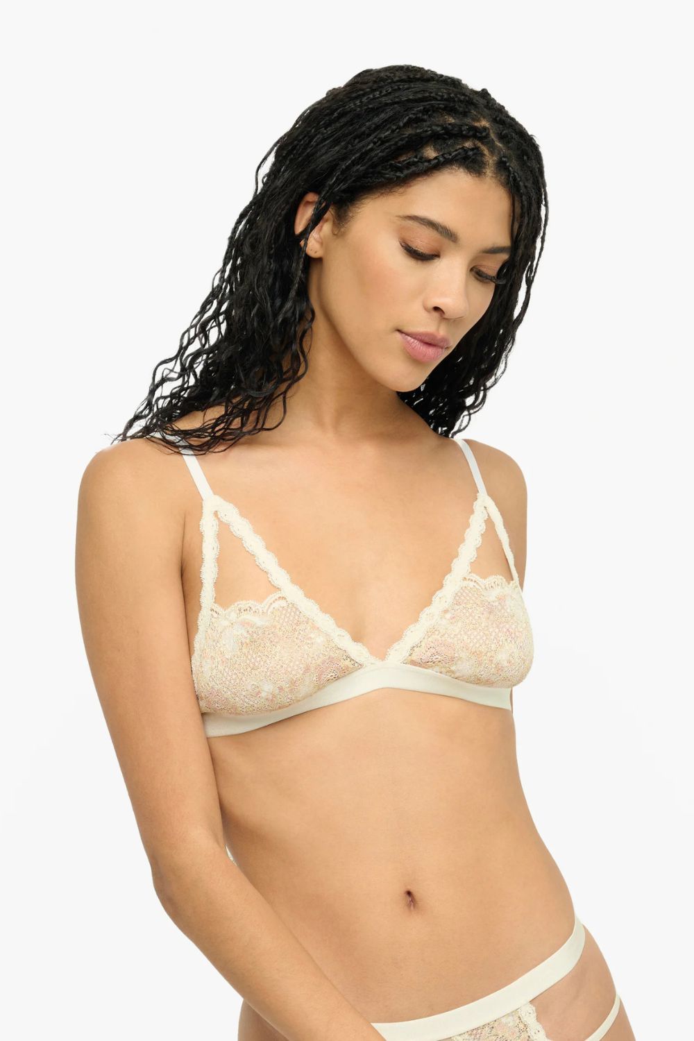 Never Say Never Peek-A-Boo Bra in Moon Ivory