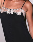 Lace Applique Slip in Black