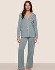 Gisele Long PJ Set in Lead/Ivory