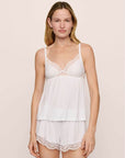 Beatrix Cami and Short Set in White