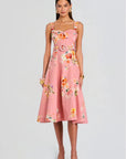 Saba Midi Dress in Peach Floral