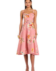 Saba Midi Dress in Peach Floral