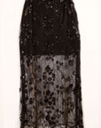 Aylin Sequin Lace Skirt in Black