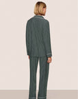 Gisele Long PJ Set in Duo Stripe Pine/Ivory