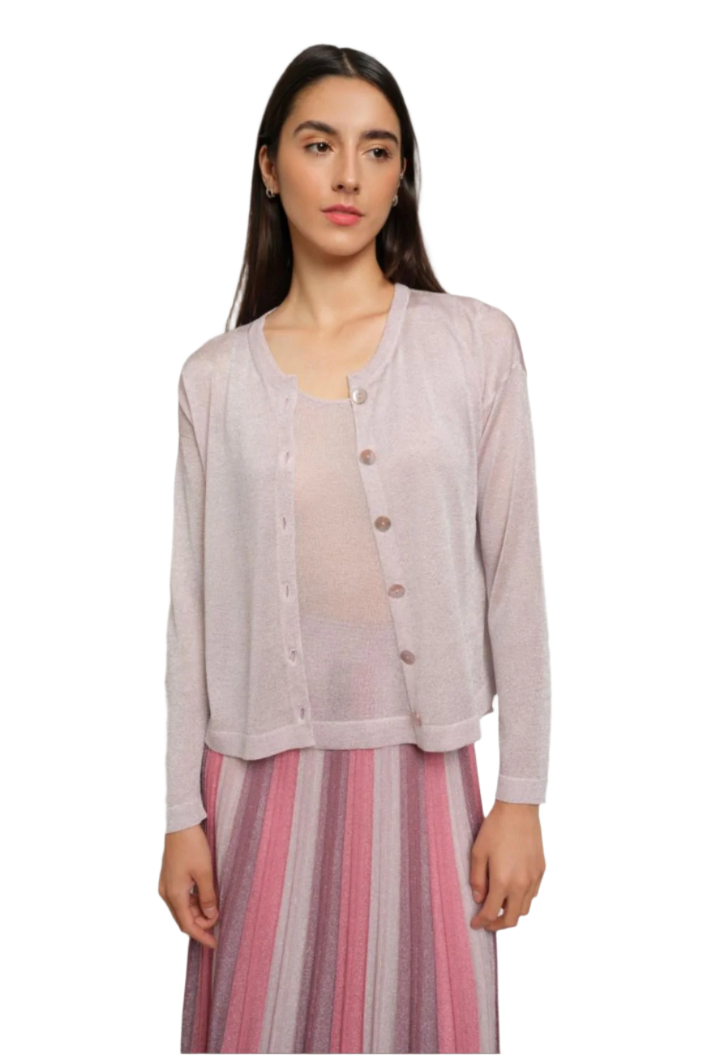 Gala Short Cardigan in Powdery Pink