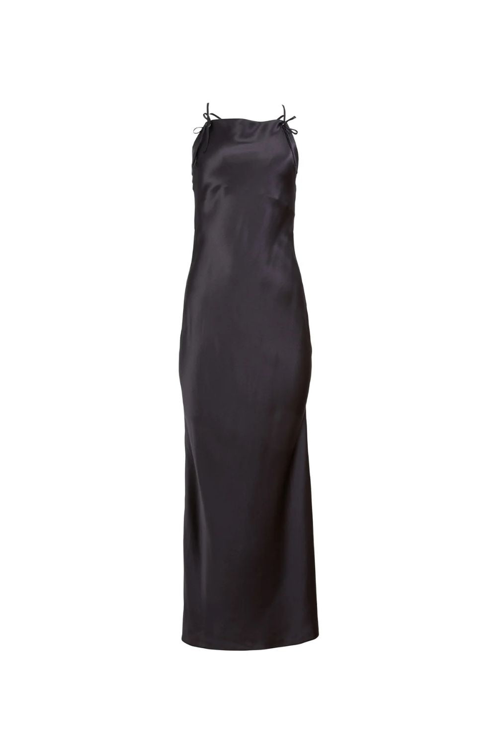 Open Back Midi Dress w/Lace in Black