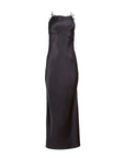Open Back Midi Dress w/Lace in Black