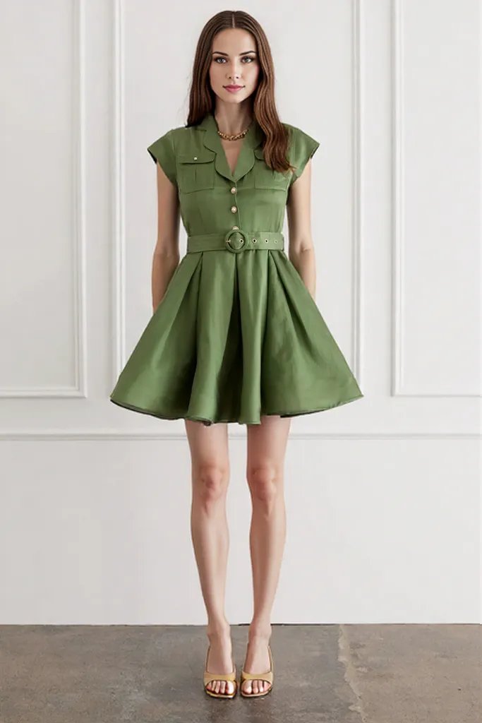 Aqua Blu Juliette Mini Dress in Green S / Green