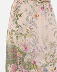 Skirt with Deep Hem and Frill and Belt