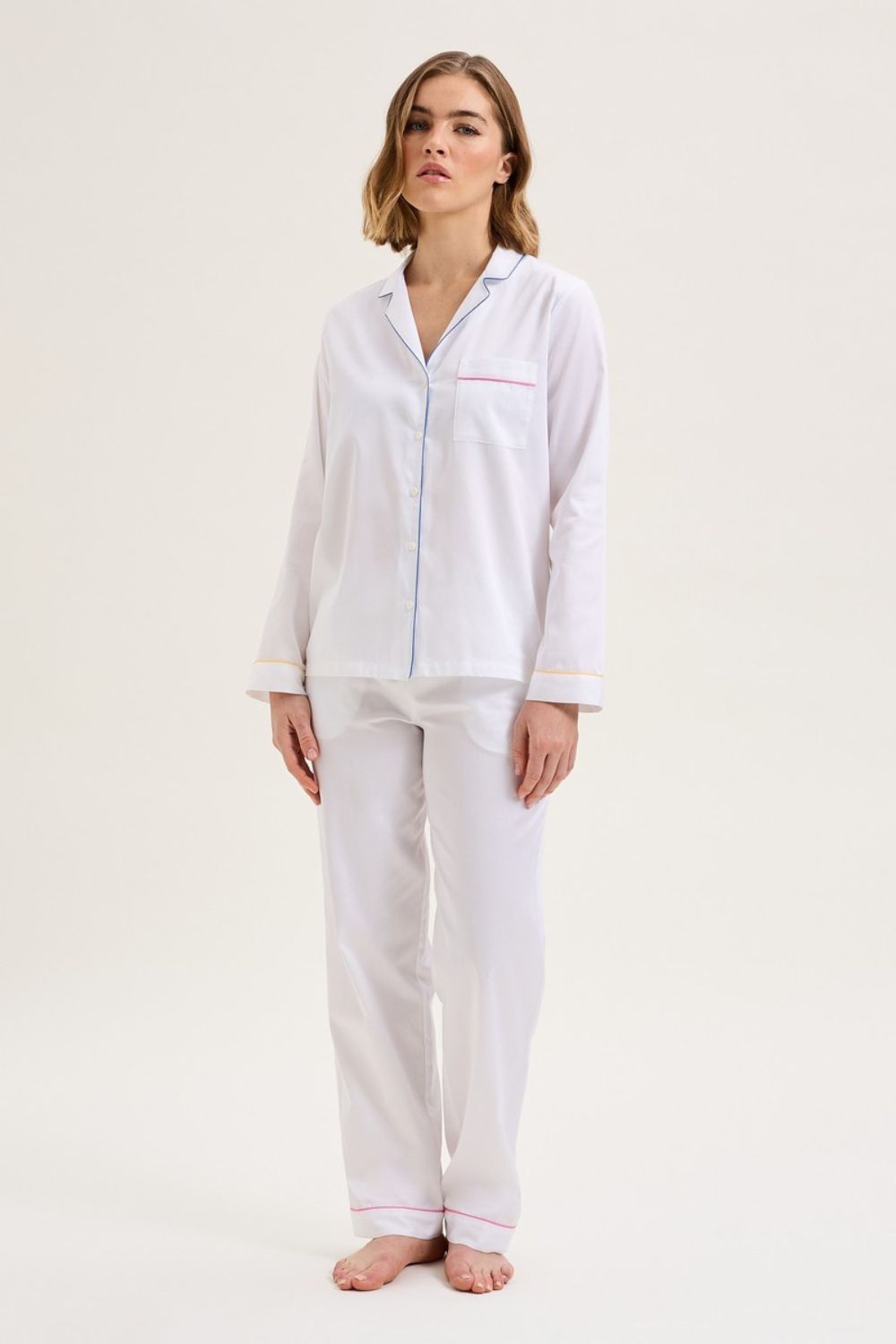 Essentiel Long Pj Set in Blanc