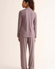 Button Down Long Sleeve Pajama Set in Cappuccino