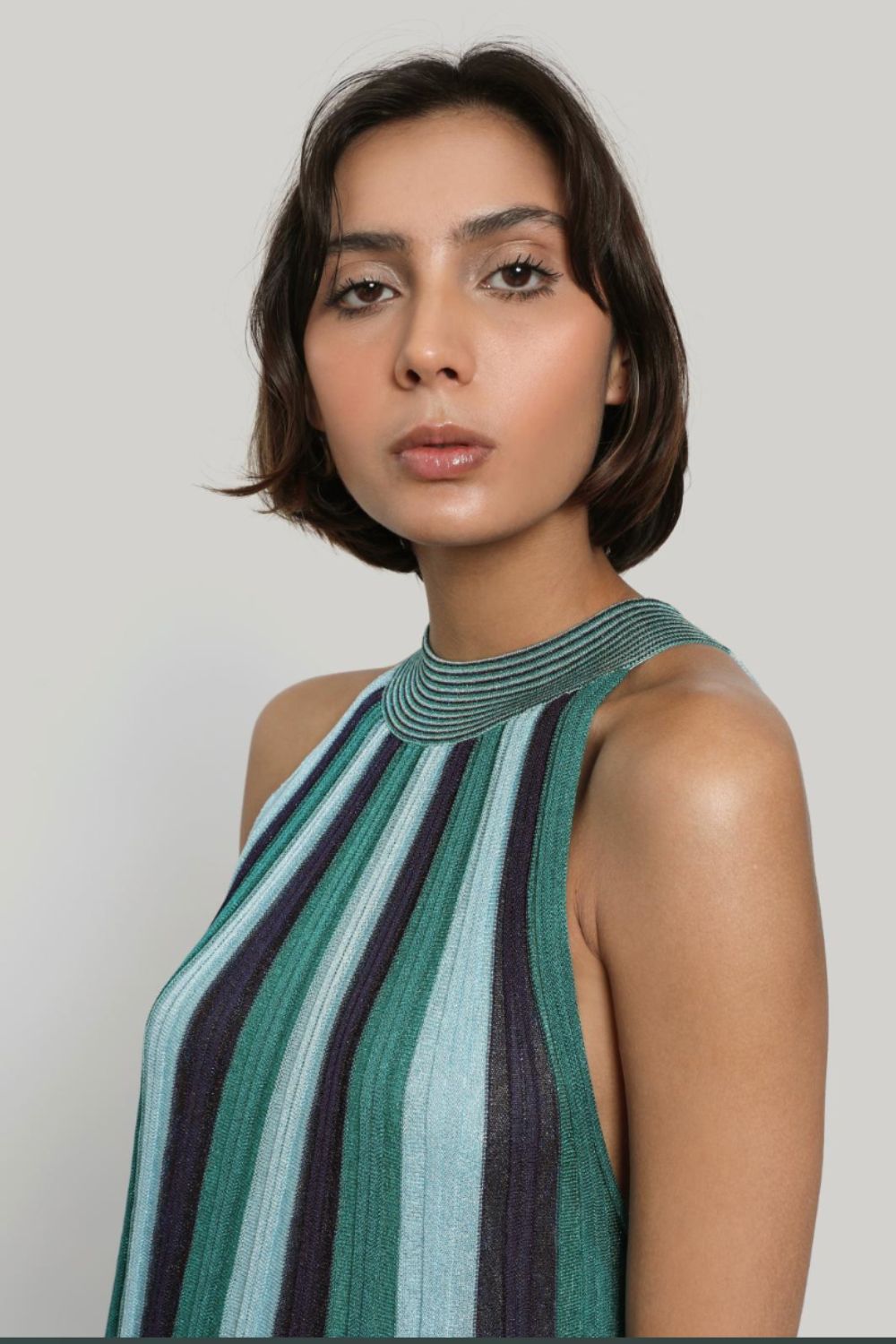 Gala Collar Pleated Dress