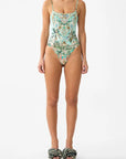 Straight Neck One Piece Swimsuit in Balearic Bebe