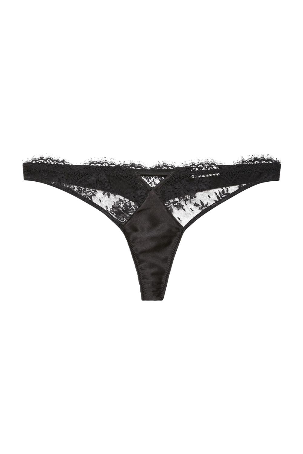 Frankie Lace Thong in Black