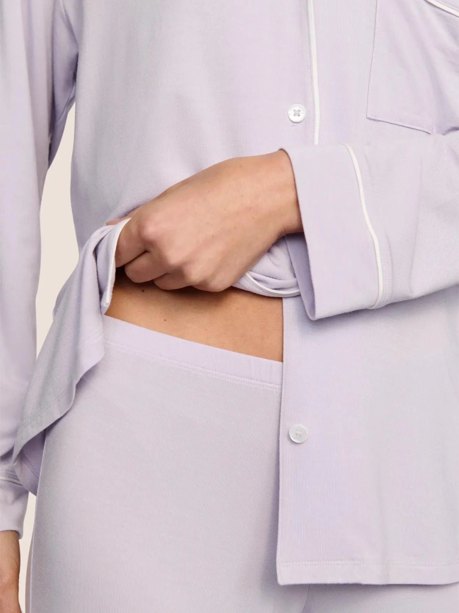 Gisele Long PJ Set in Thistle/Ivory