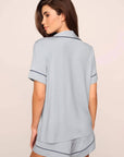 Gisele Relaxed Short PJ Set in Gray Dawn/Navy