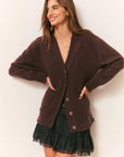 Applene Cardigan in Chocolate Brown
