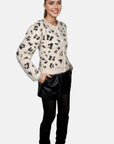 Knit Cardigan with Diamond Appliqué in Unica
