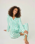 Farmer Stripe Long PJ Set in Ivory