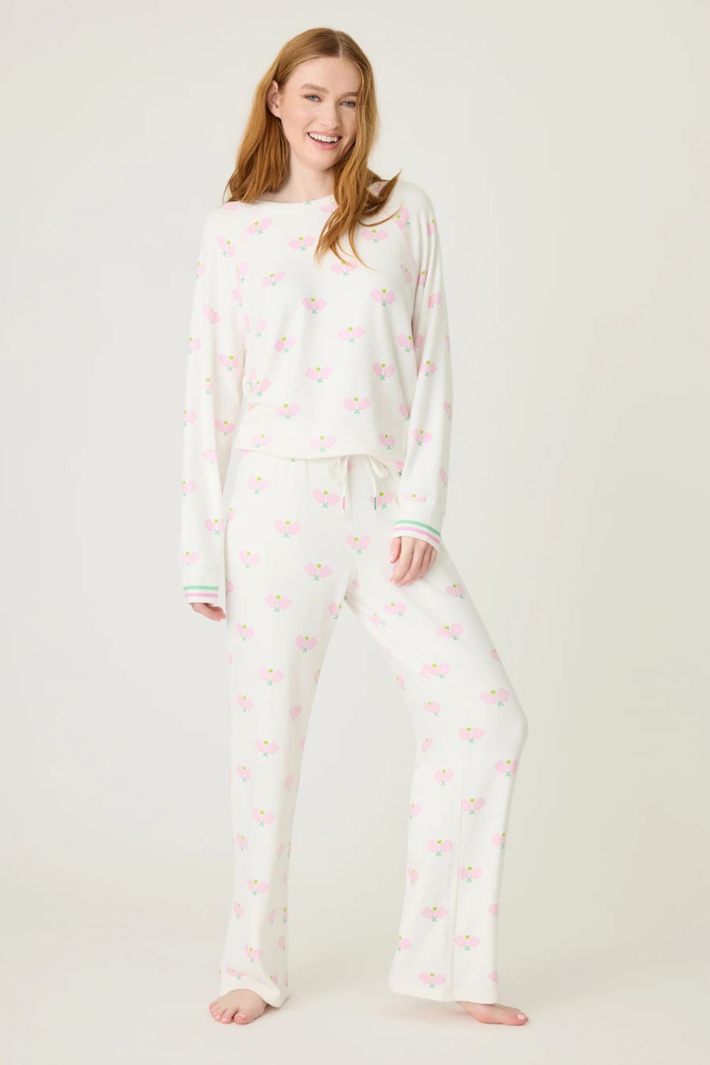 Peachy Heart Long Pajama Set