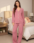 Gisele Long PJ Set in Berry Blush/Ivory