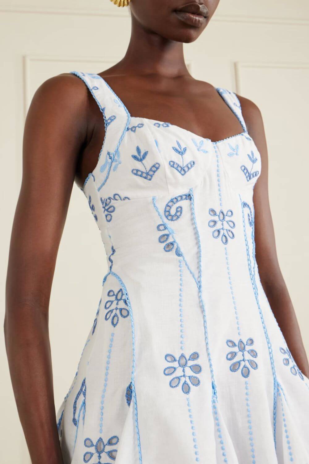 charo ruiz blue and white dress Charo Ruiz Ibiza: Where Mediterranean Romance Meets Modern Femininity