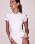 Organic Cotton T-Shirt Bodysuit in White