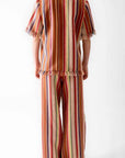 Miguelina Briar Rust Stripes Button Down Size: S, M Color: Rust Stripe at Petticoat Lane Greenwich, CT
