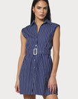 Kelly Dress in Indigo Stripe