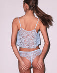 Jasmine Lace Cami & Flutter Panty Set in Forget Me Not