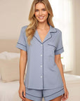 Gisele Relaxed Short PJ Set in Gray Dawn/Navy