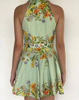 Baku Short Dress with Buckle in Green